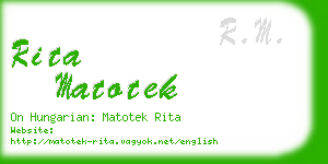 rita matotek business card